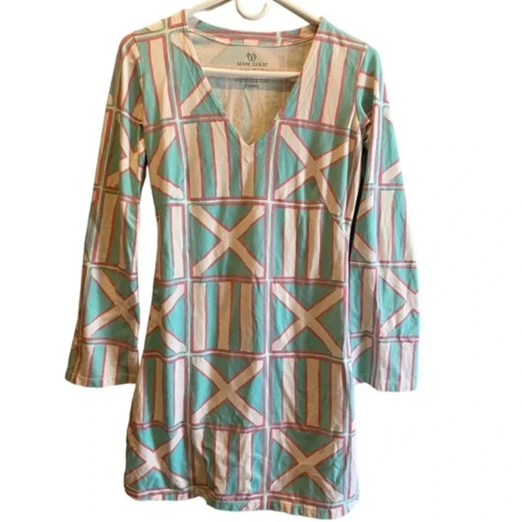 MAHI GOLD WOMENS BLUE WHITE DRESS TOP BOTTOM NAVY SUMMER SPRING CASUAL SIZE XS - Picture 2 of 6